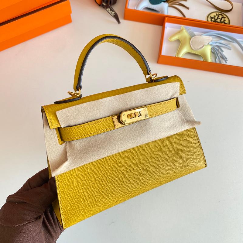 Hermes Kelly Mini second-generation 22EP 9D amber gold buckle